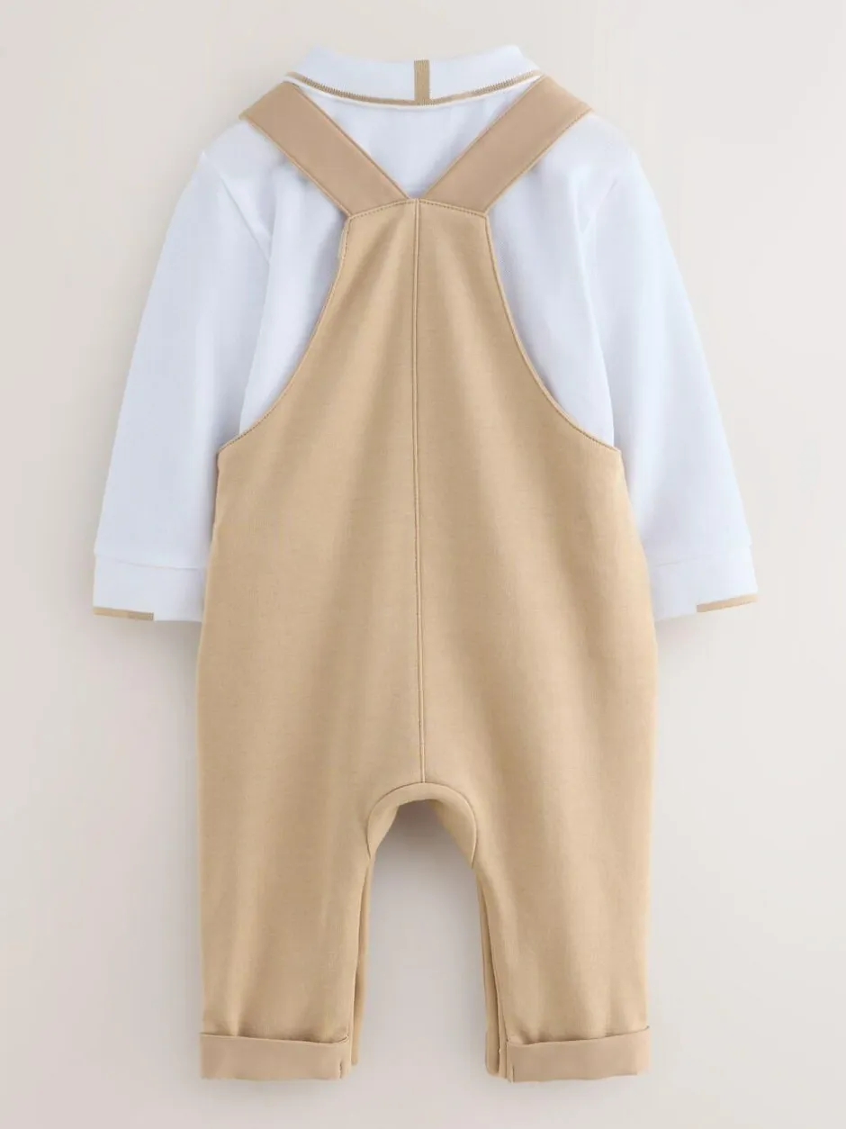 Baker by Ted Baker Stone Dungaree and Polo Shirt Set Best