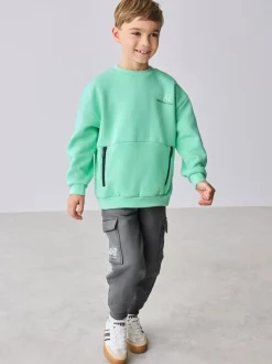 Baker by Ted Baker Sweatshirt and Cargo Joggers Set Green Discount