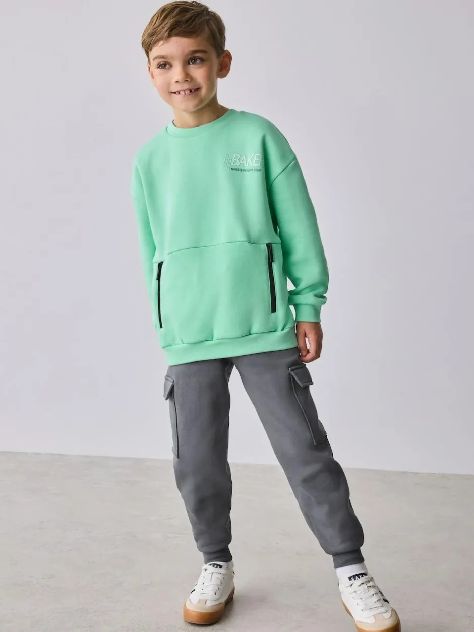 Baker by Ted Baker Sweatshirt and Cargo Joggers Set Green Discount