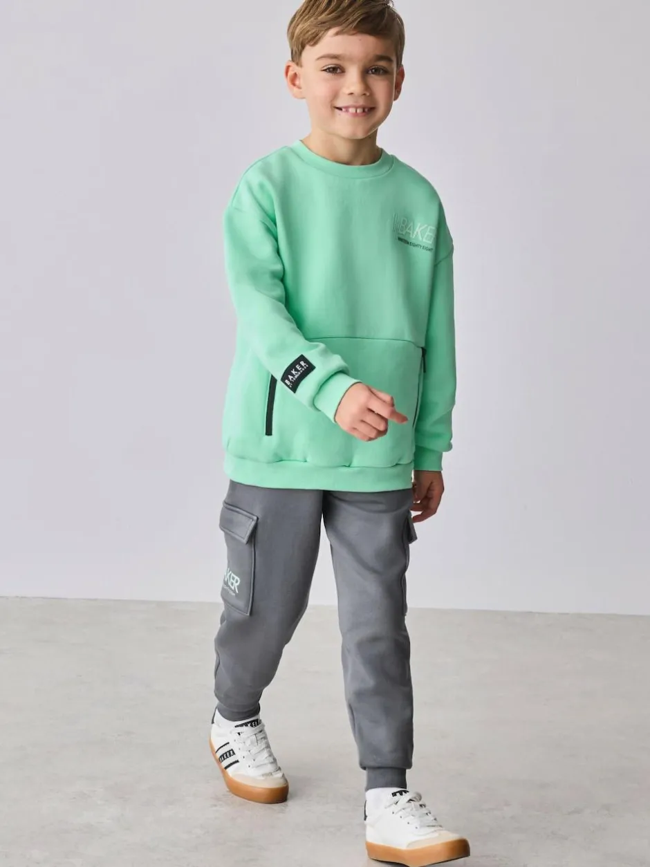 Baker by Ted Baker Sweatshirt and Cargo Joggers Set Green Discount