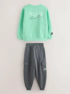 Baker by Ted Baker Sweatshirt and Cargo Joggers Set Green Discount