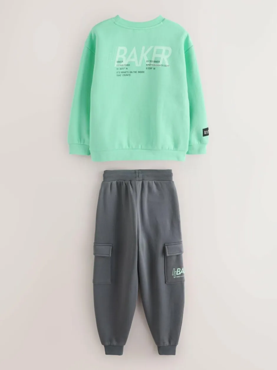 Baker by Ted Baker Sweatshirt and Cargo Joggers Set Green Discount