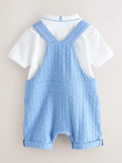 Baker by Ted Baker 'T' Texture Dungaree and Polo Shirt Set Online