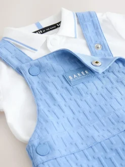 Baker by Ted Baker 'T' Texture Dungaree and Polo Shirt Set Online