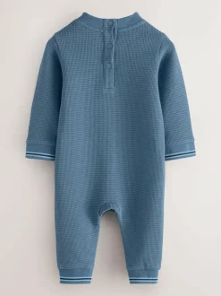 Baker by Ted Baker Textured Long Sleeve Romper Blue Hot