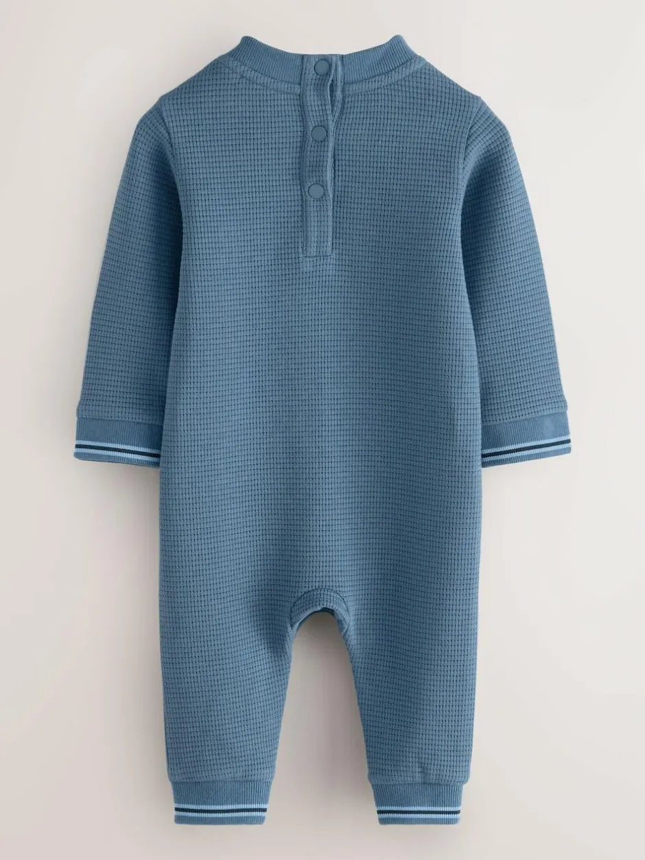 Baker by Ted Baker Textured Long Sleeve Romper Blue Hot