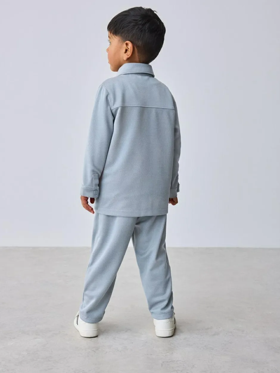 Baker by Ted Baker Textured Shacket, T-Shirt and Trousers Set