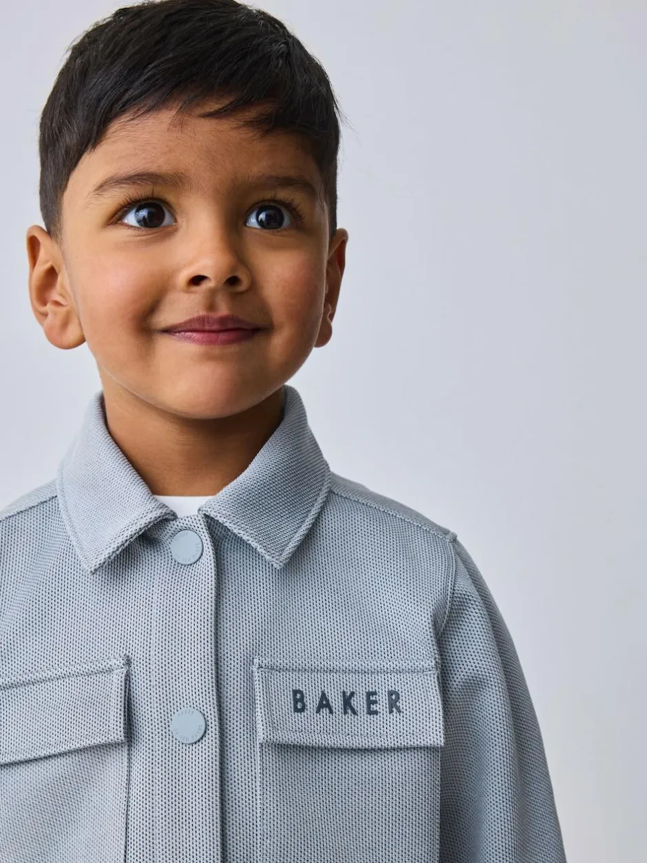 Baker by Ted Baker Textured Shacket, T-Shirt and Trousers Set