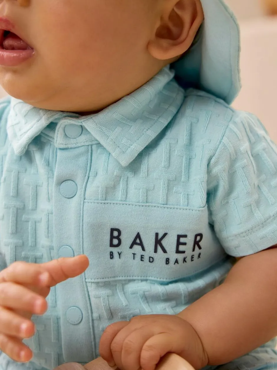 Baker by Ted Baker Textured Romper and Hat Set Blue Online