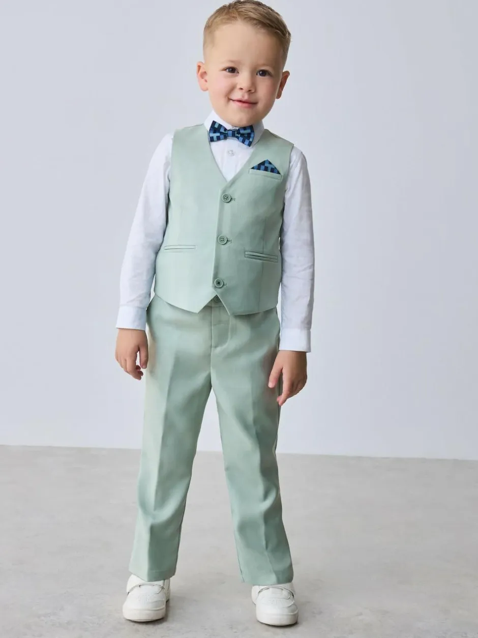Baker by Ted Baker Waistcoat Shirt And Trousers Set Green Outlet