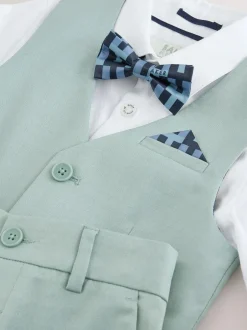 Baker by Ted Baker Waistcoat Shirt And Trousers Set Green Outlet