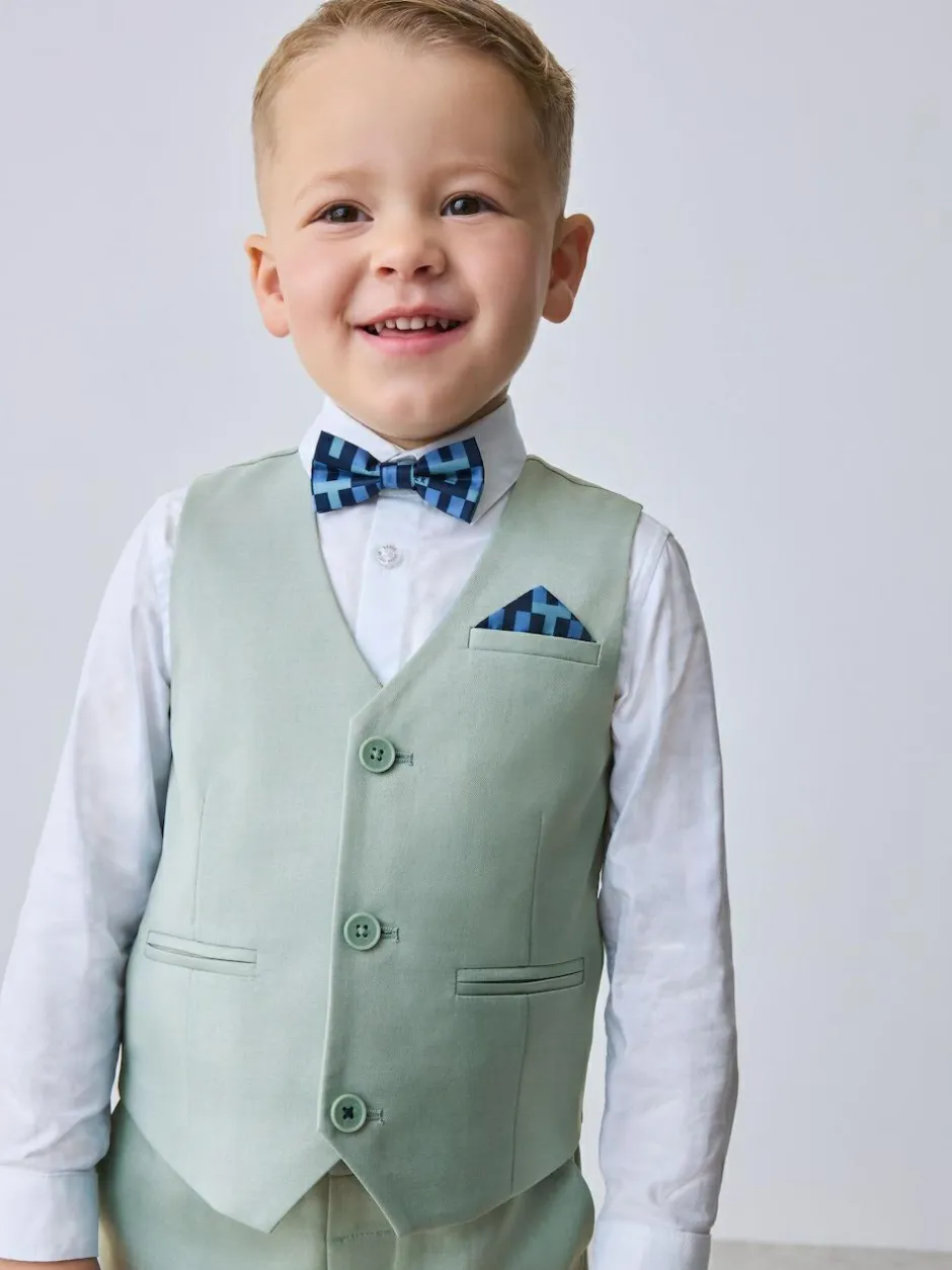Baker by Ted Baker Waistcoat Shirt And Trousers Set Green Outlet