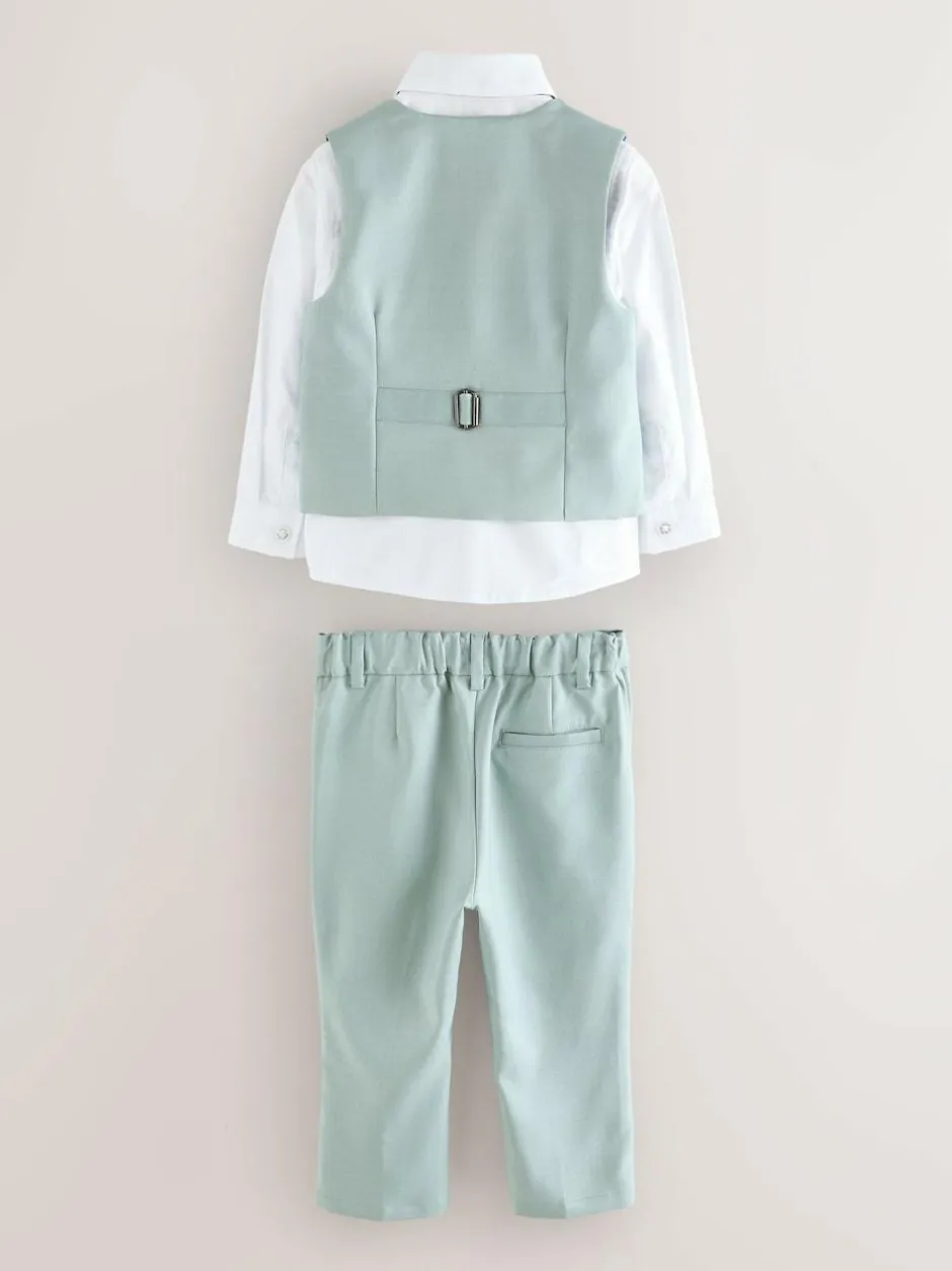Baker by Ted Baker Waistcoat Shirt And Trousers Set Green Outlet