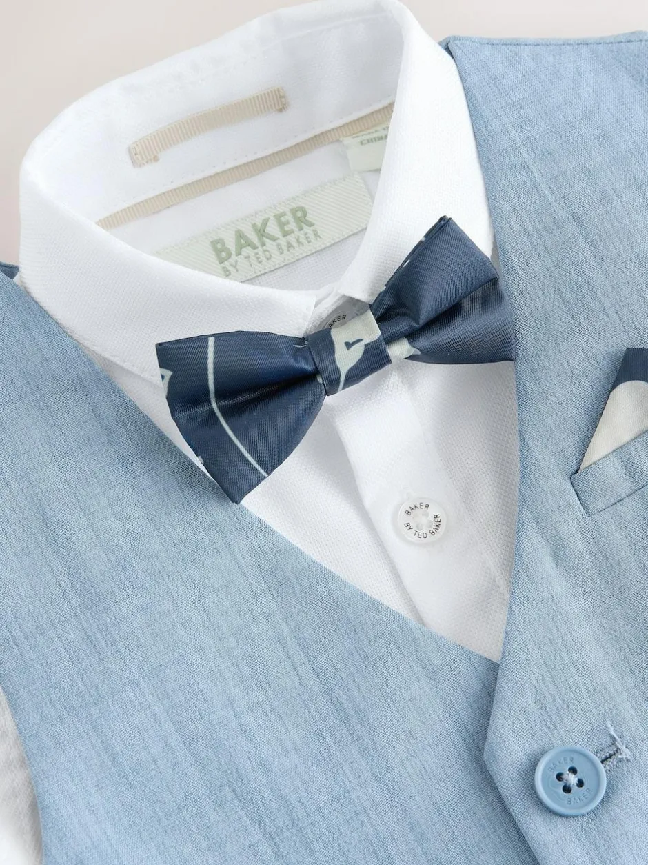 Baker by Ted Baker Waistcoat Shirt And Trousers Set Blue Sale