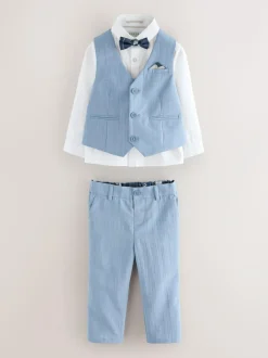 Baker by Ted Baker Waistcoat Shirt And Trousers Set Blue Sale