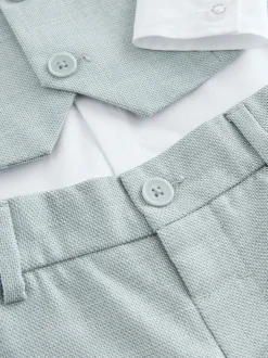 Baker by Ted Baker Waistcoat Shirt And Trousers Set Grey Hot