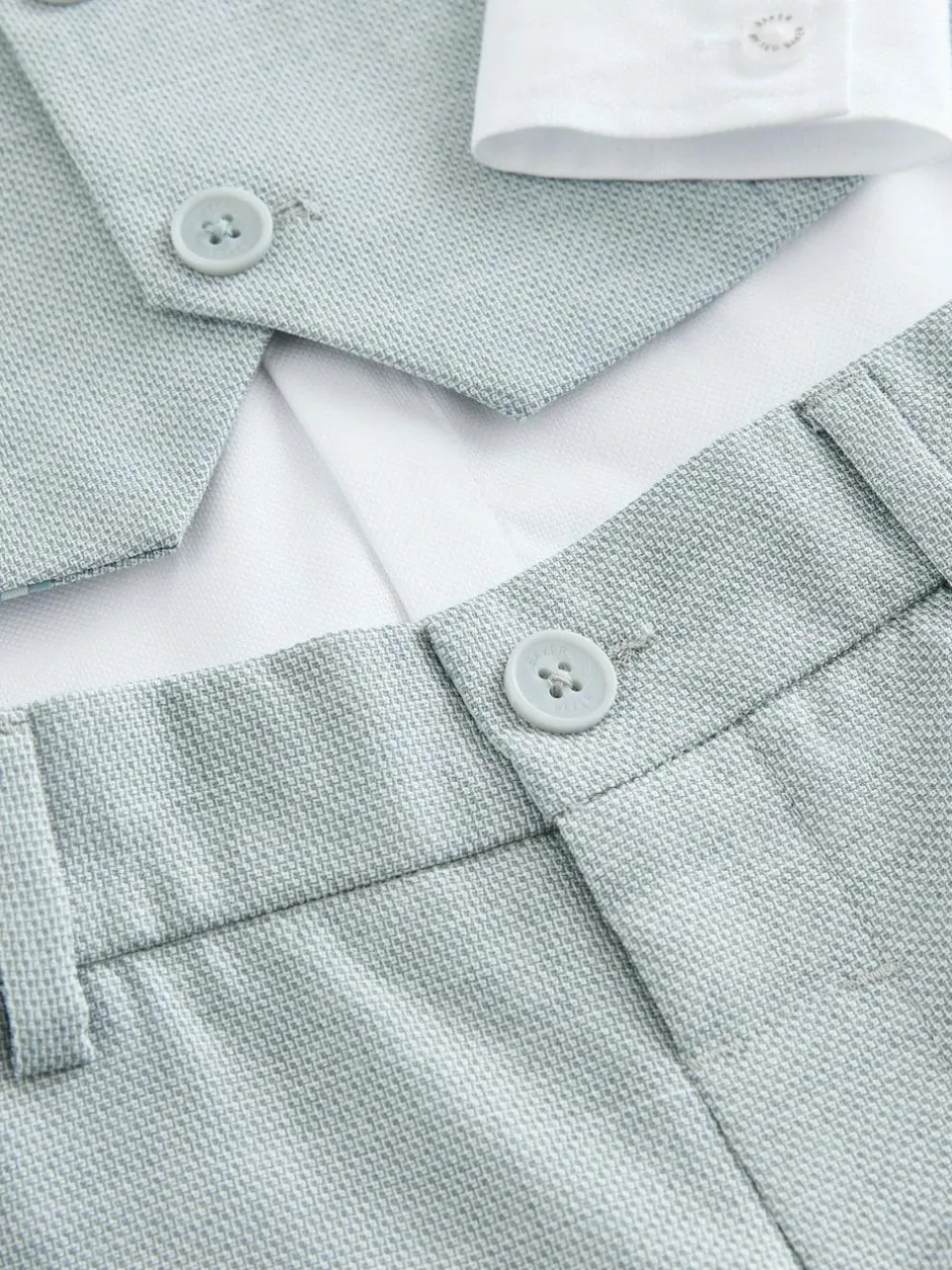 Baker by Ted Baker Waistcoat Shirt And Trousers Set Grey Hot