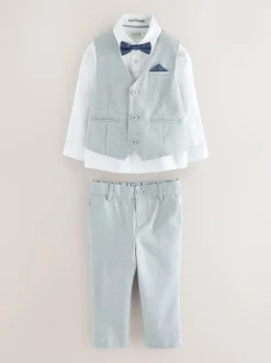 Baker by Ted Baker Waistcoat Shirt And Trousers Set Grey Hot