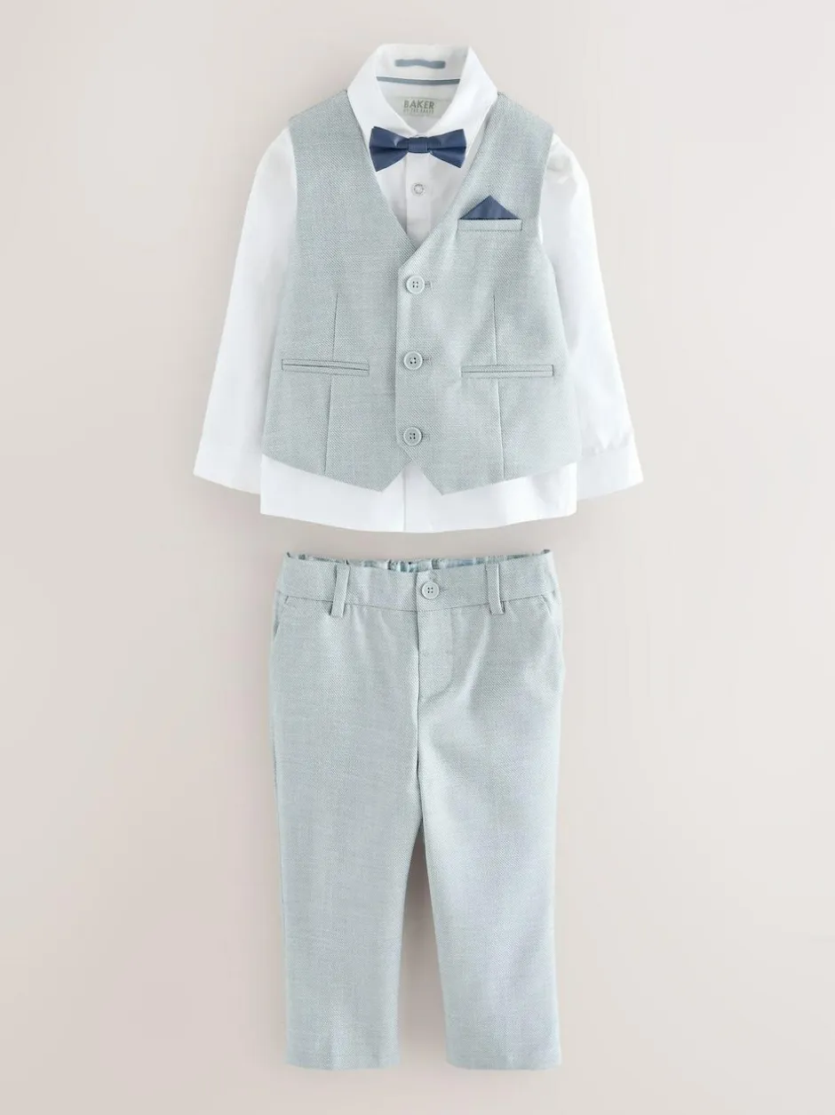 Baker by Ted Baker Waistcoat Shirt And Trousers Set Grey Hot