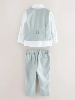 Baker by Ted Baker Waistcoat Shirt And Trousers Set Grey Hot
