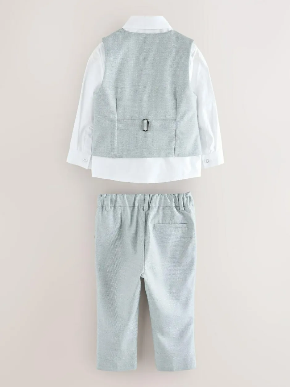 Baker by Ted Baker Waistcoat Shirt And Trousers Set Grey Hot