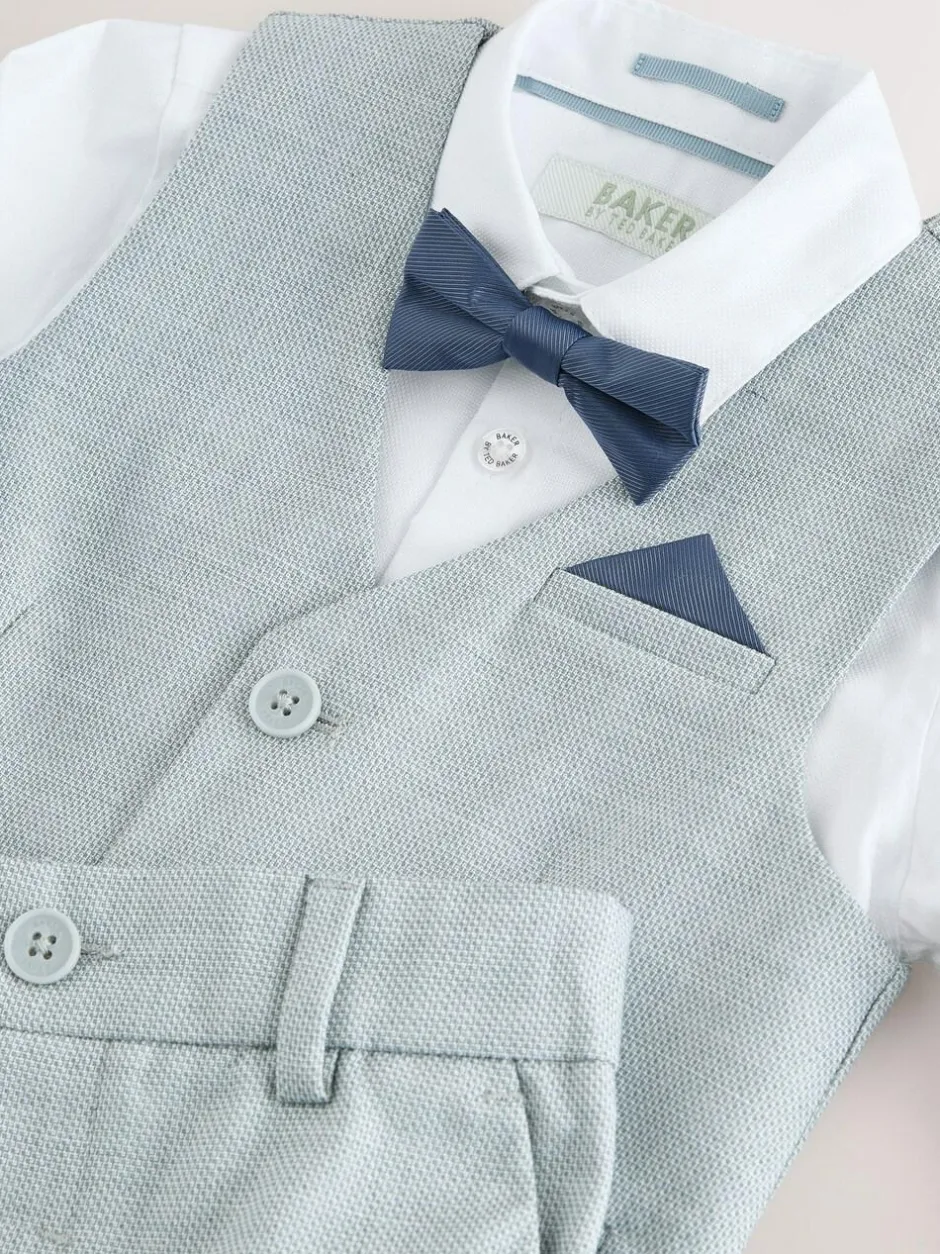 Baker by Ted Baker Waistcoat Shirt And Trousers Set Grey Hot