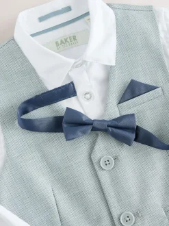 Baker by Ted Baker Waistcoat Shirt And Trousers Set Grey Hot