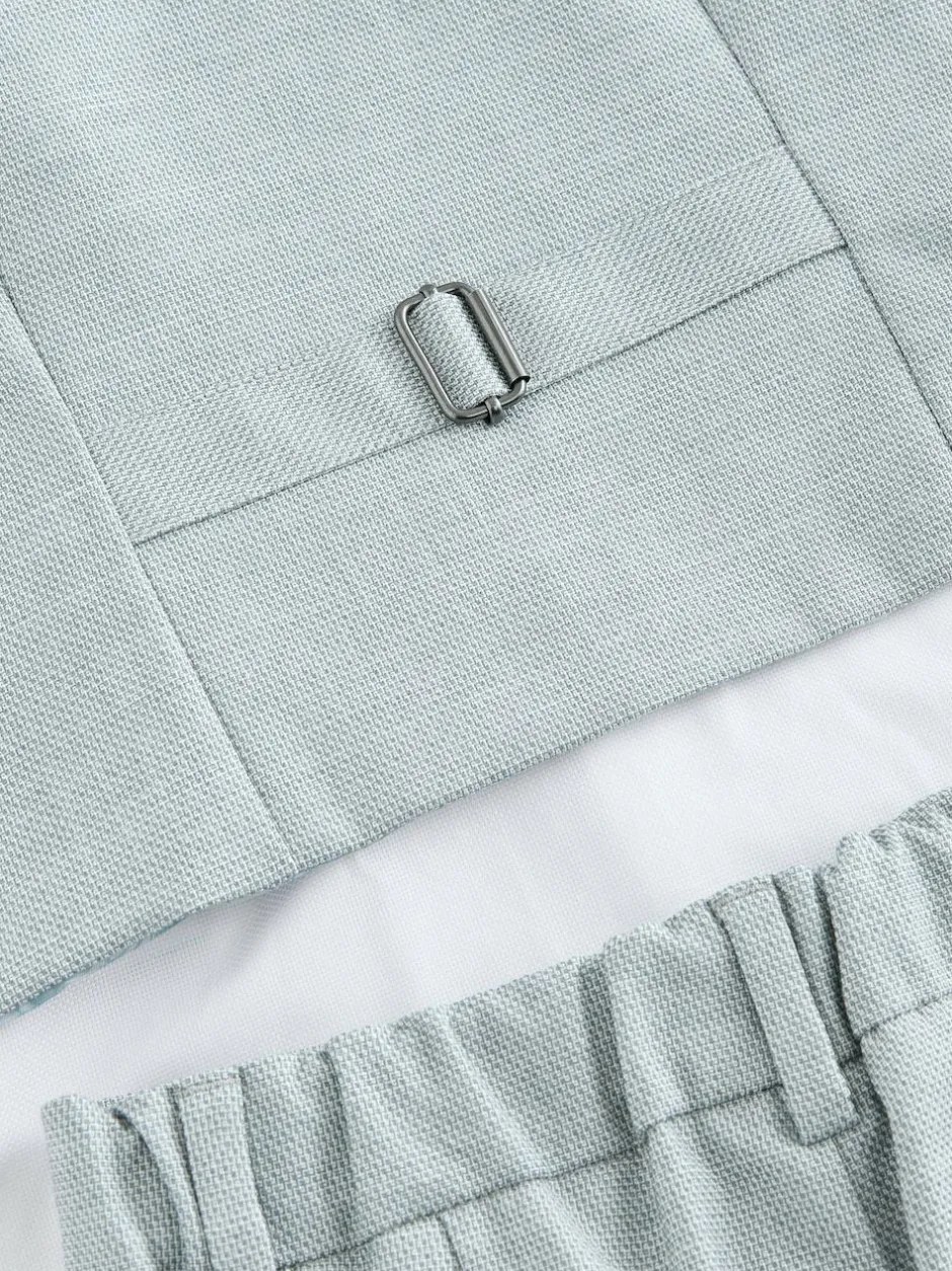 Baker by Ted Baker Waistcoat Shirt And Trousers Set Grey Hot