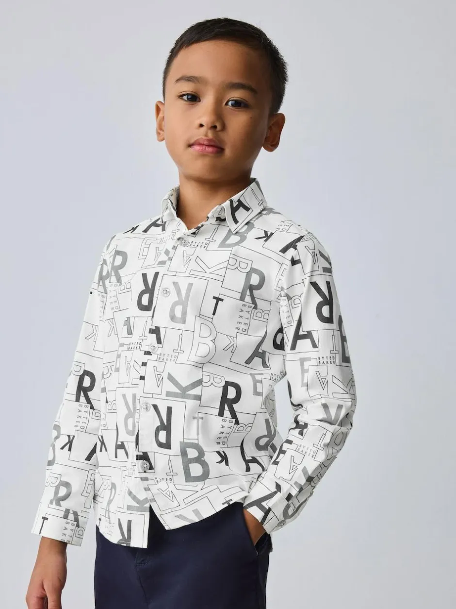 Baker by Ted Baker White Printed Shirt Outlet