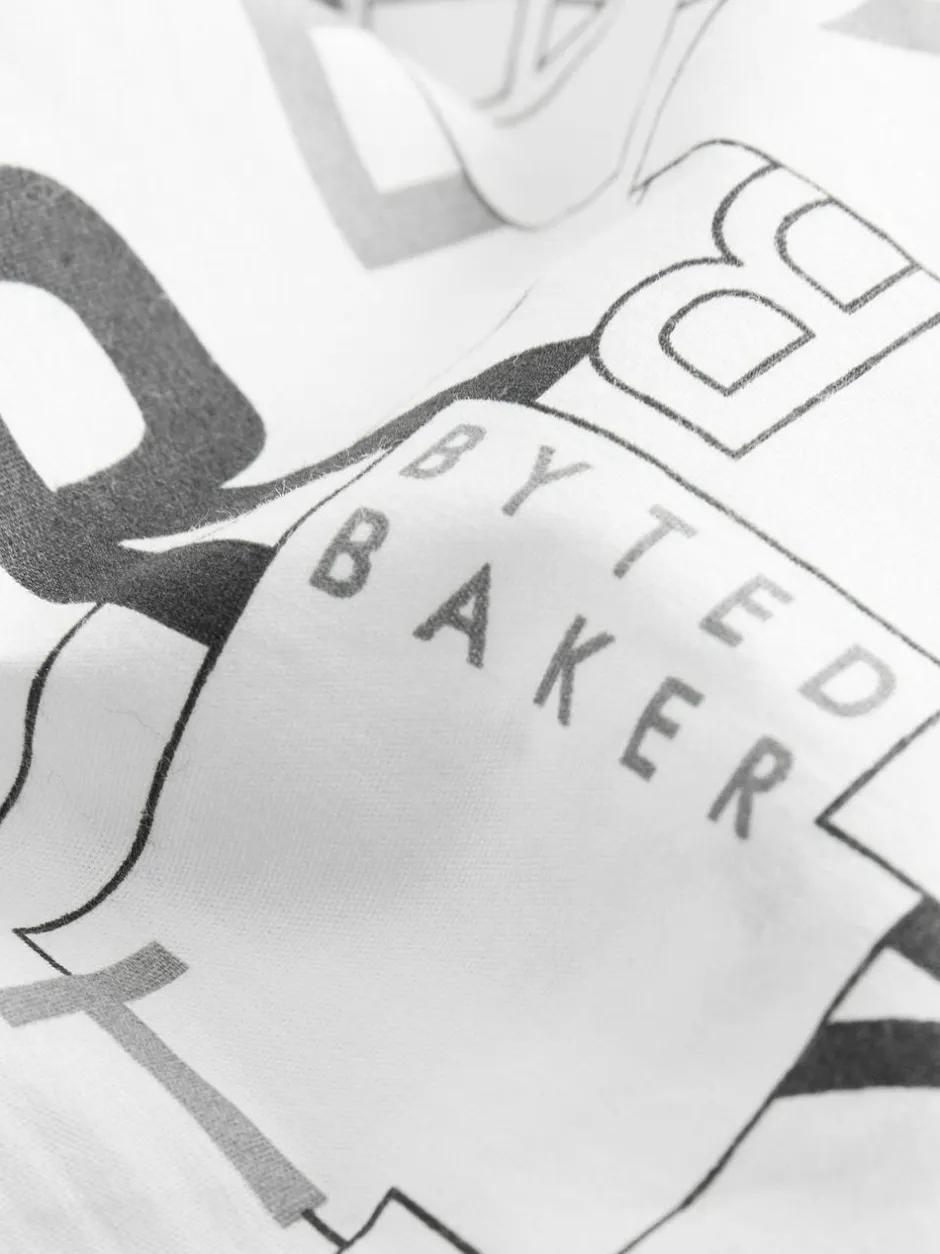 Baker by Ted Baker White Printed Shirt Outlet
