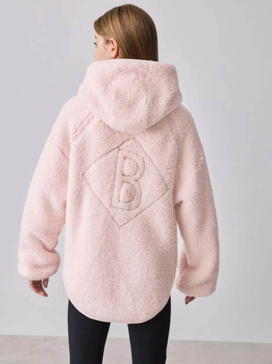 Baker by Ted Baker Zip-Through Hooded Borg Fleece Jacket Pink Outlet
