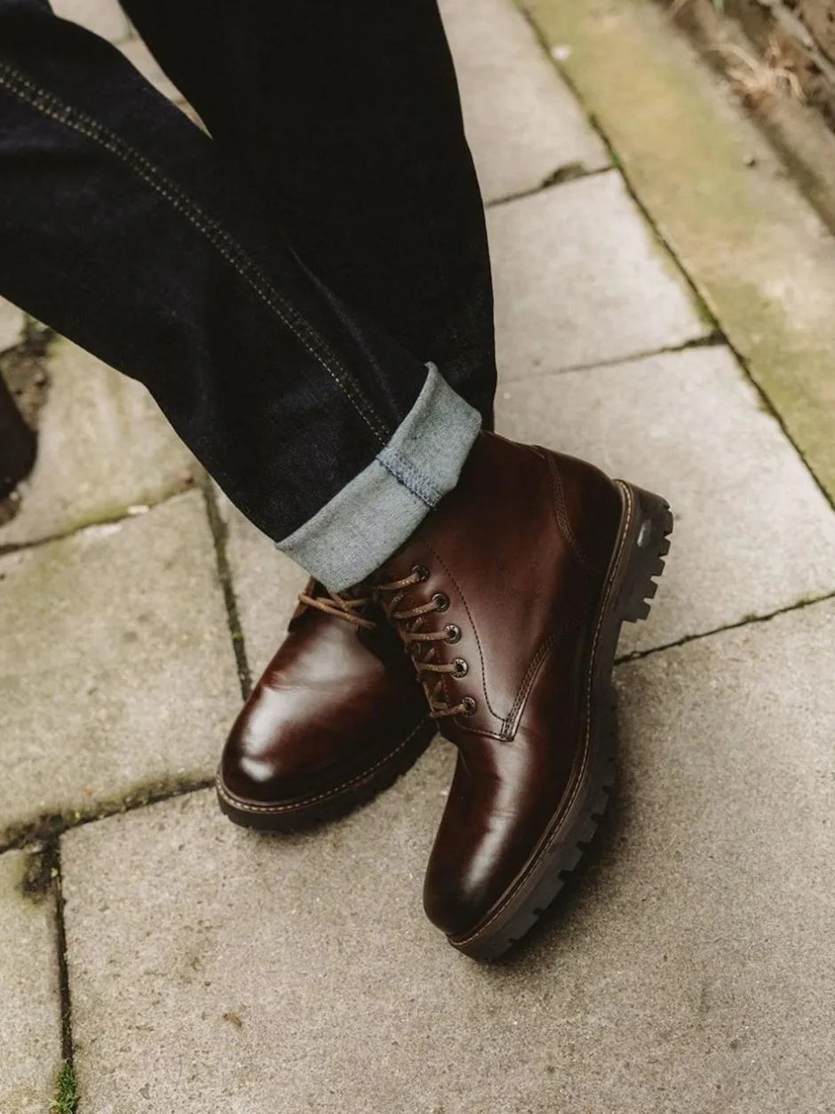 Base London Nickel 7 Eyelet Boot Brown Clearance