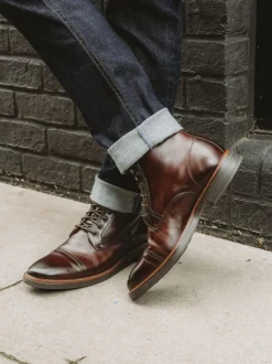 Base London Plymouth Toe Cap Boot Brown Best
