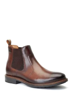 Base London Burnt Brown Bloom Pull On Chelsea Boots Hot