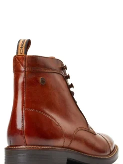 Base London Plymouth Toe Cap Boot Burnt Tan Brown Discount