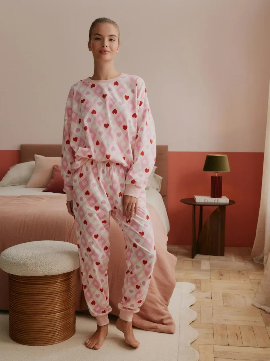 Bath & Body Works Pink Hearts Twosie Pyjamas Outlet