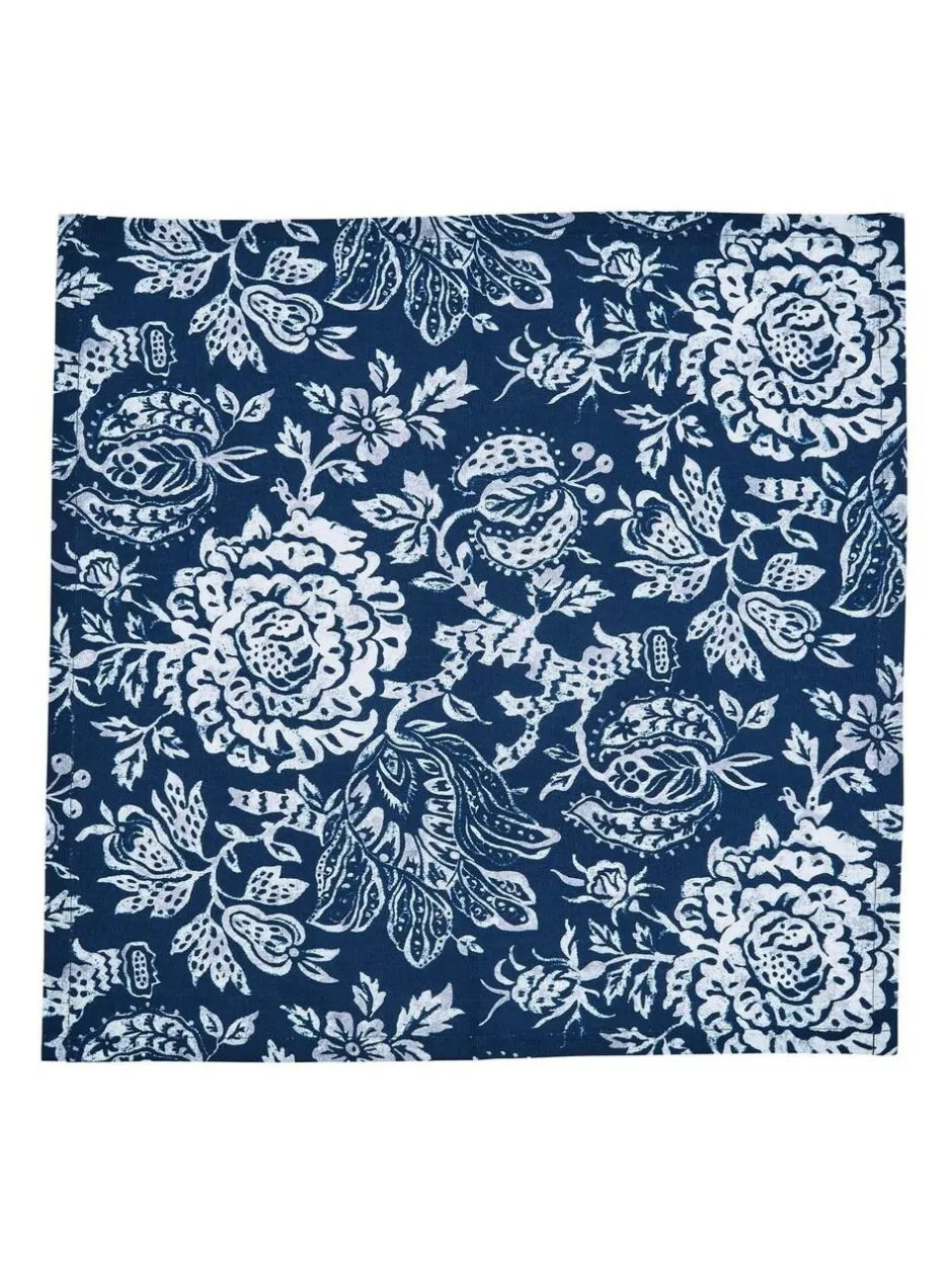Bedeck of Belfast Set of 4 Midnight Navy Morsan 100% Cotton Napkins Sale
