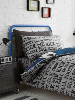 Bedlam Blue Kids Football Duvet Cover And Pillowcase Set Online