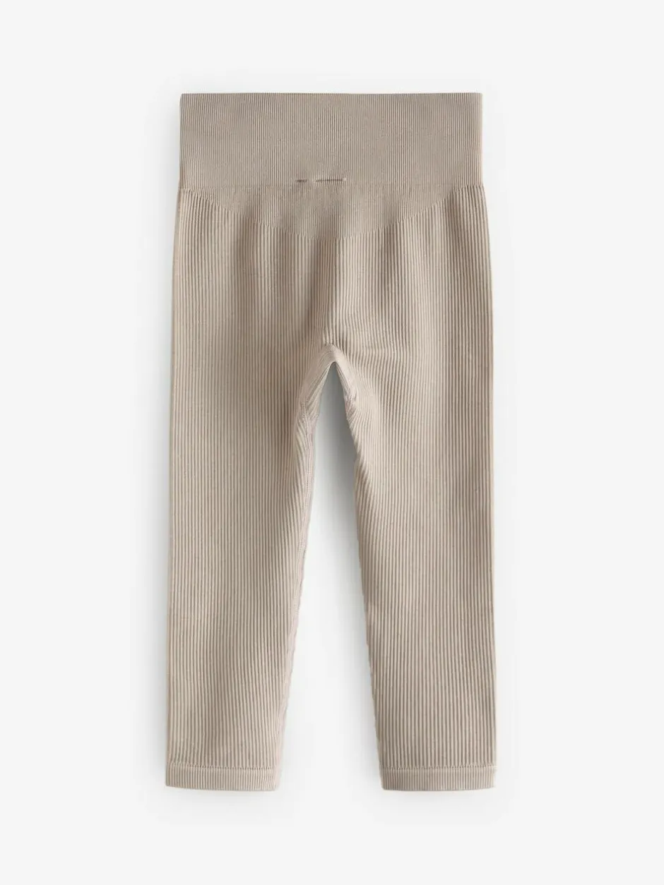 Next Beige Seamless Ribbed High Waist Leggings (3-16yrs) Hot