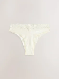 Next Extra High Leg Cotton Lace Knickers 4 Pack Berry Bow Print Online