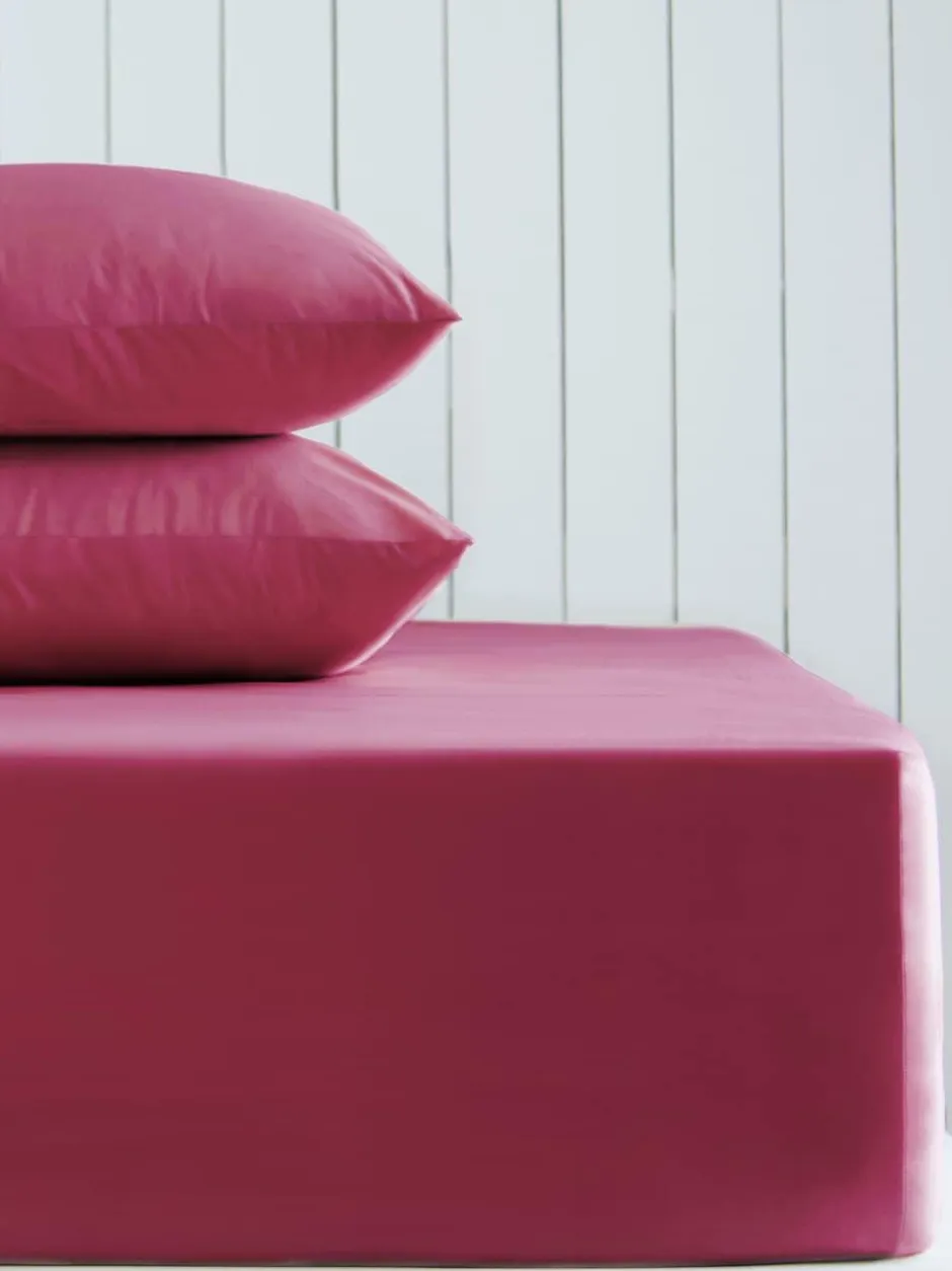 Next Berry Pink Cotton Rich Extra Deep Fitted Bed Sheet Clearance
