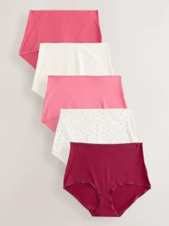 Next Berry Pink Full Brief Cotton Rich Knickers 5 Pack Hot