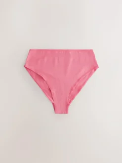 Next Berry Pink High Waist High Leg Cotton Rich Knickers 5 Pack Discount