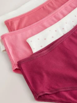Next Berry Pink High Waist High Leg Cotton Rich Knickers 5 Pack Discount
