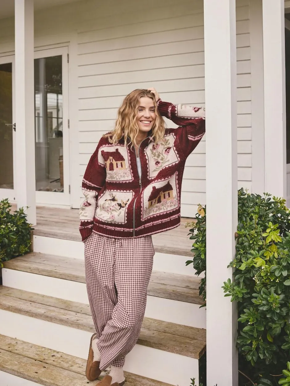Next Berry Pink House Knit Cardigan Online