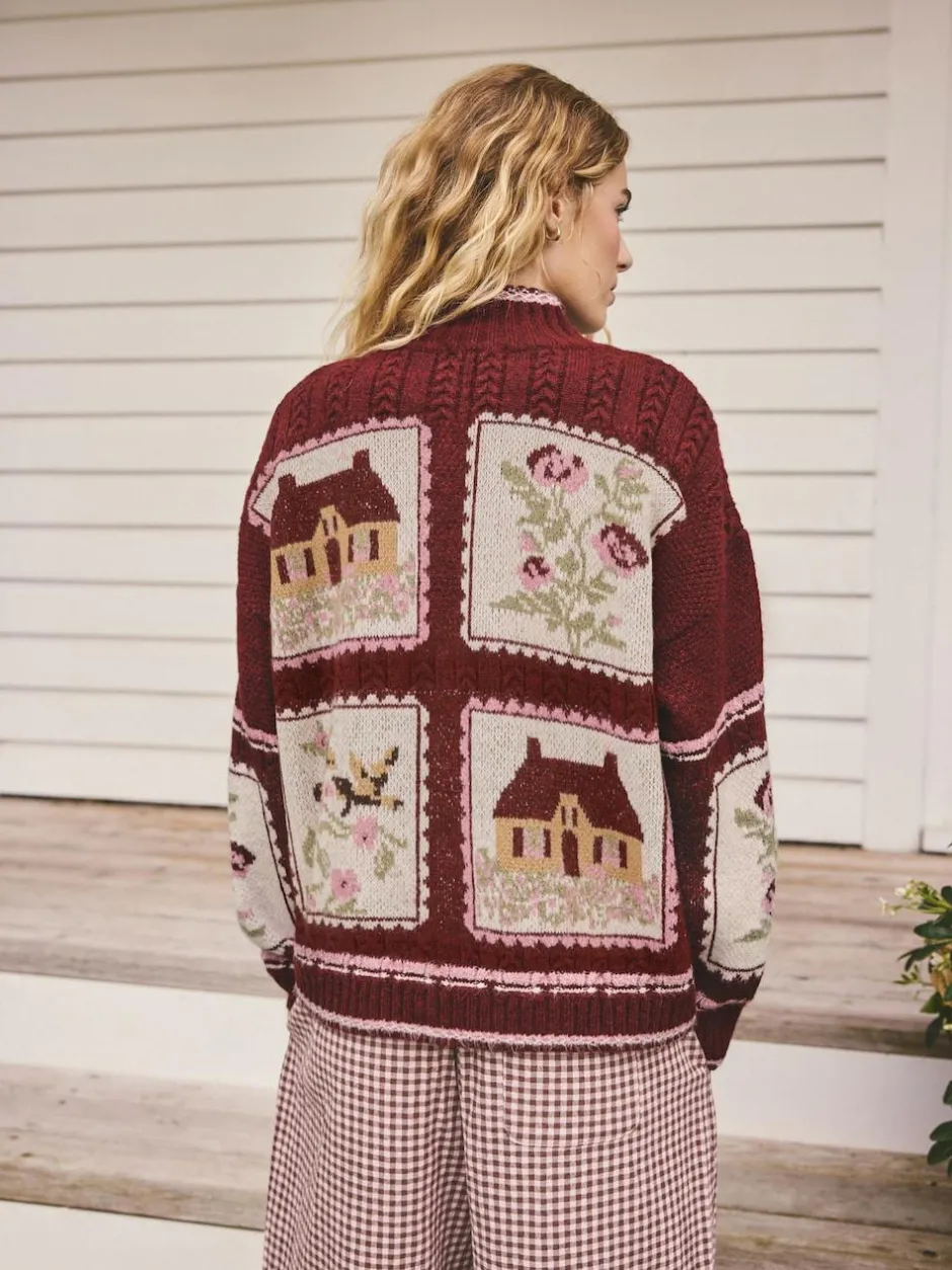 Next Berry Pink House Knit Cardigan Online