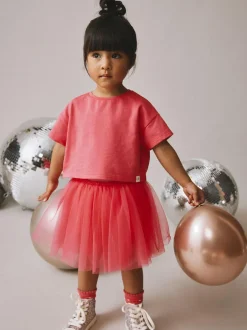 Next Top and Tutu Skirt Set (3mths-7yrs) Berry Pink New
