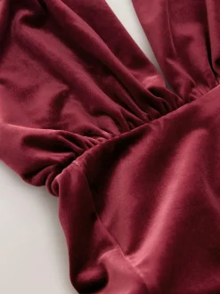 Next Bridesmaid Velvet Multiway Maxi Dress Berry Red Discount