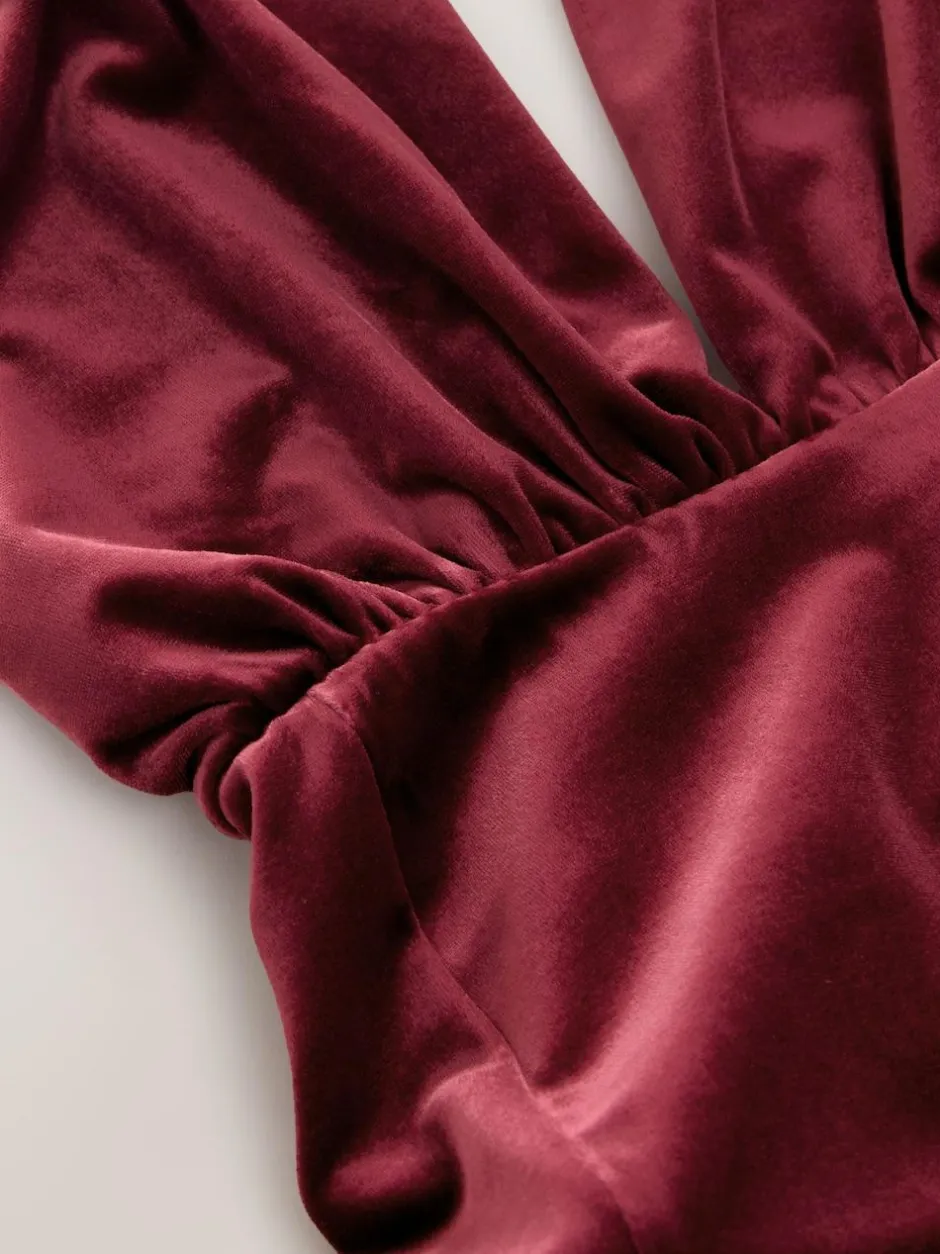 Next Bridesmaid Velvet Multiway Maxi Dress Berry Red Discount