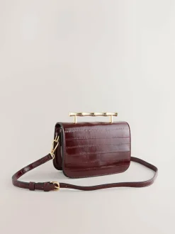 Next Berry Red Gold Hardware Top Handle Bag